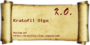 Kratofil Olga névjegykártya