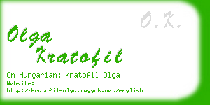 olga kratofil business card